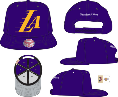 Mitchell & Ness Los Angeles Lakers Purple Hardwood Classics Logo Remix Snapback Hat