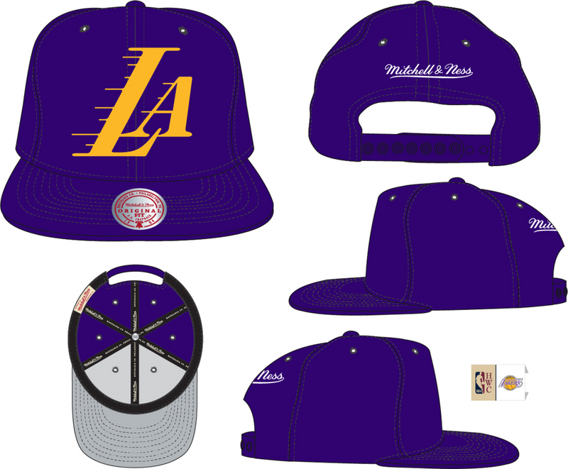 Mitchell & Ness Los Angeles Lakers Purple Hardwood Classics Logo Remix Snapback Hat
