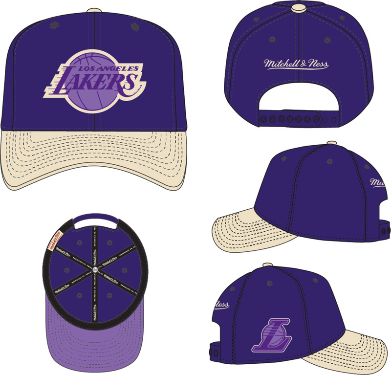 Mitchell & Ness Los Angeles Lakers Purple Off Team Snapback Hat