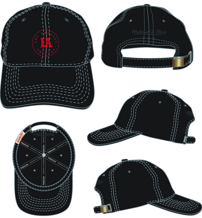 Mitchell & Ness Los Angeles Thieves Black Primary Dad Hat LA