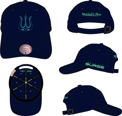 Mitchell & Ness Seattle Surge Navy Team Dad Strapback Hat