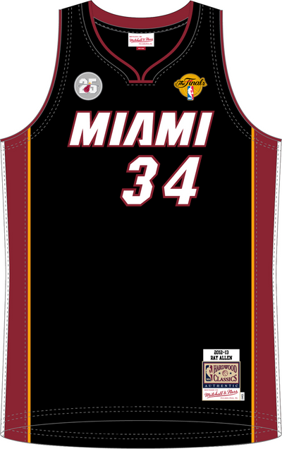 Mitchell & Ness Ray Allen Miami Heat 2012 Black Road Finals Jersey
