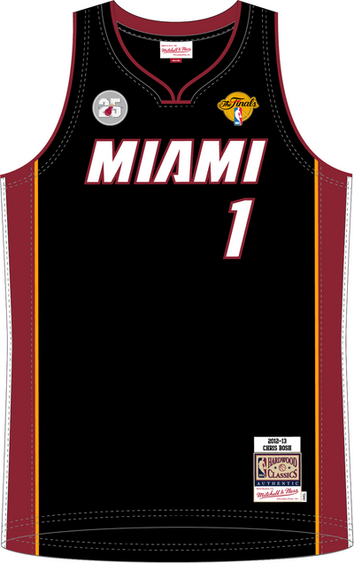 Mitchell & Ness Chris Bosh Miami Heat 2012 Black Road Finals Jersey