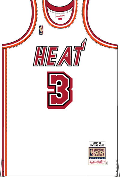 Mitchell & Ness Dwyane Wade Miami Heat 2007 White Hardwood Classics Jersey
