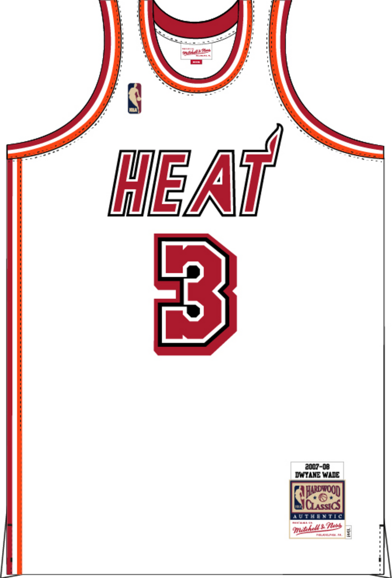 Mitchell & Ness Dwyane Wade Miami Heat 2007 White Hardwood Classics Jersey
