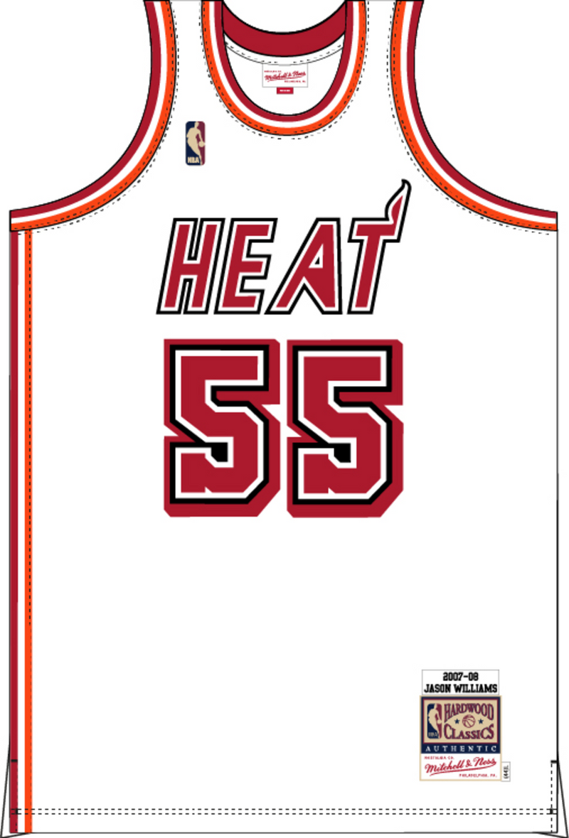 Mitchell & Ness Jason Williams Miami Heat 2007 White Hardwood Classics Jersey