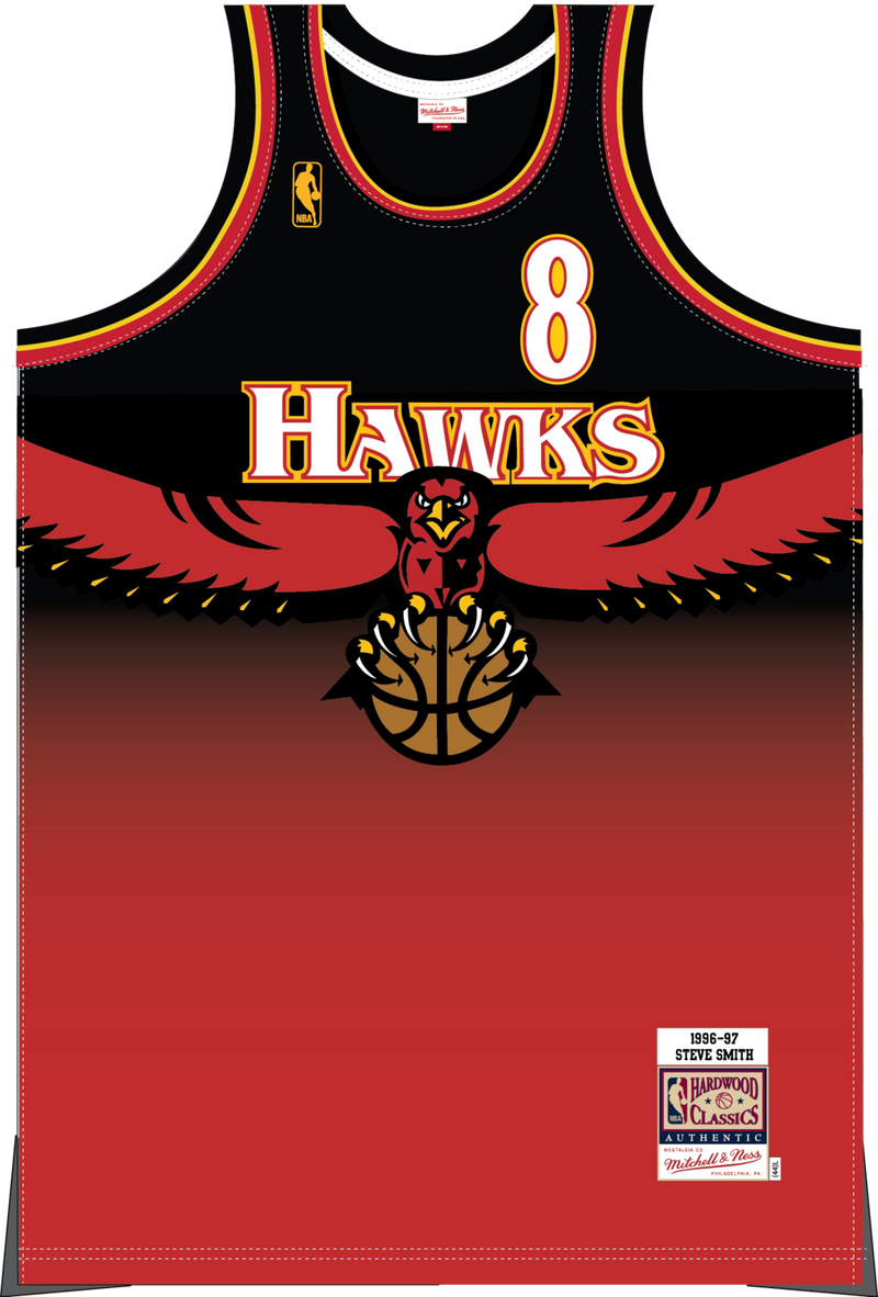 Mitchell & Ness Steve Smith Atlanta Hawks 1996 Scarlet Authentic Jersey