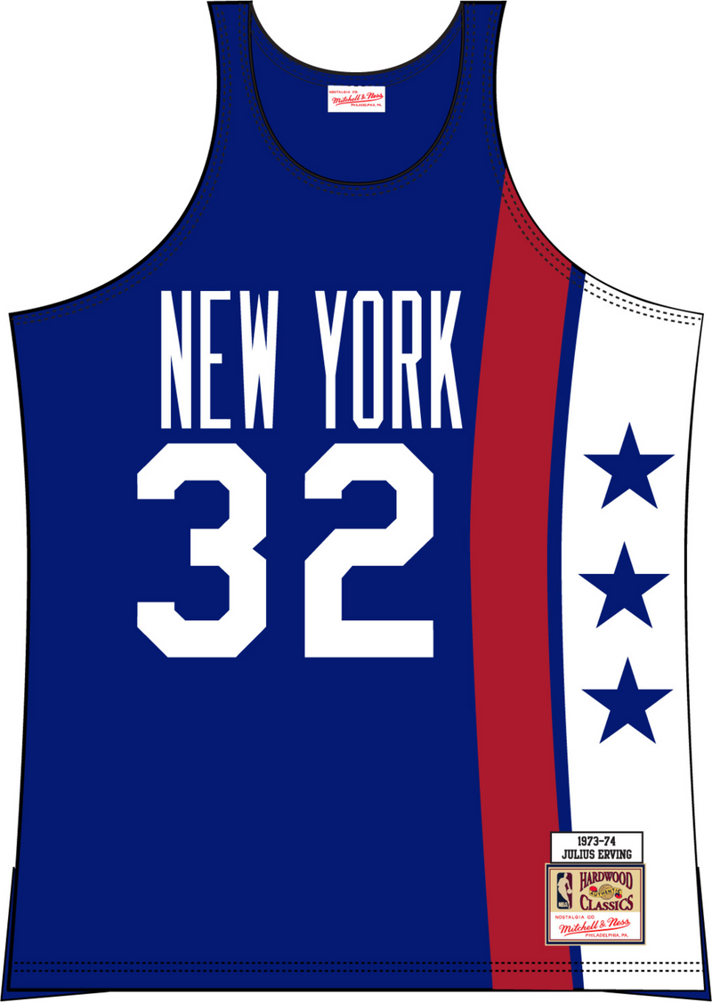 Mitchell & Ness Julius Erving New York Nets Royal Authentic Road Jersey 1973-1974