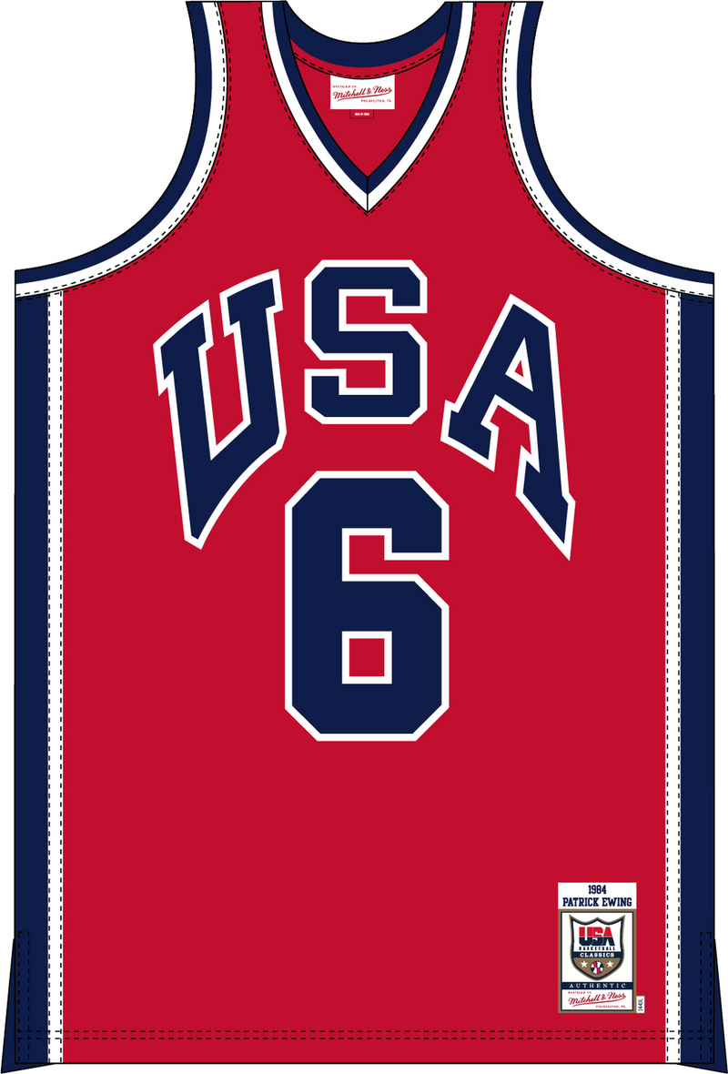 Mitchell & Ness Patrick Ewing Team USA 1984 University Red Authentic Jersey