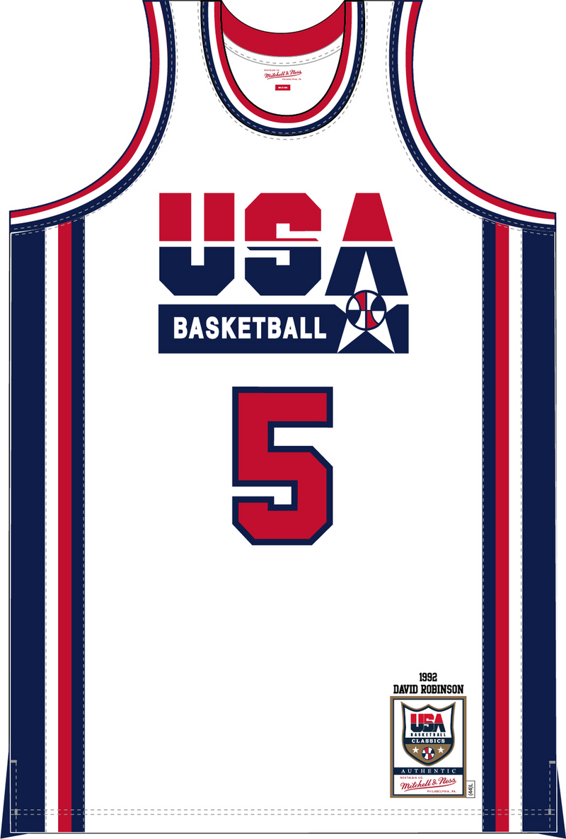 Mitchell & Ness David Robinson Team USA 1992 White Authentic Jersey