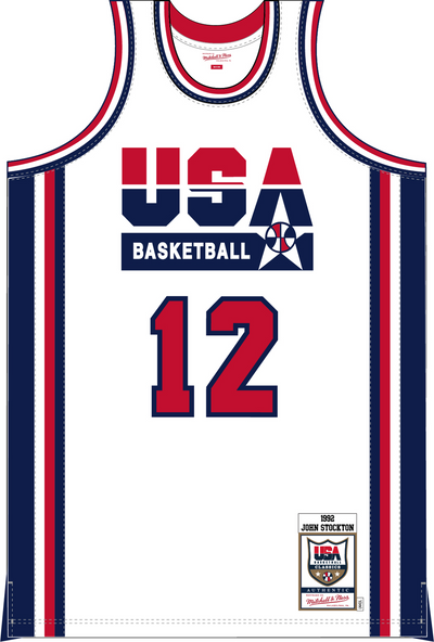 Mitchell & Ness John Stockton Team USA 1992 White Authentic Jersey