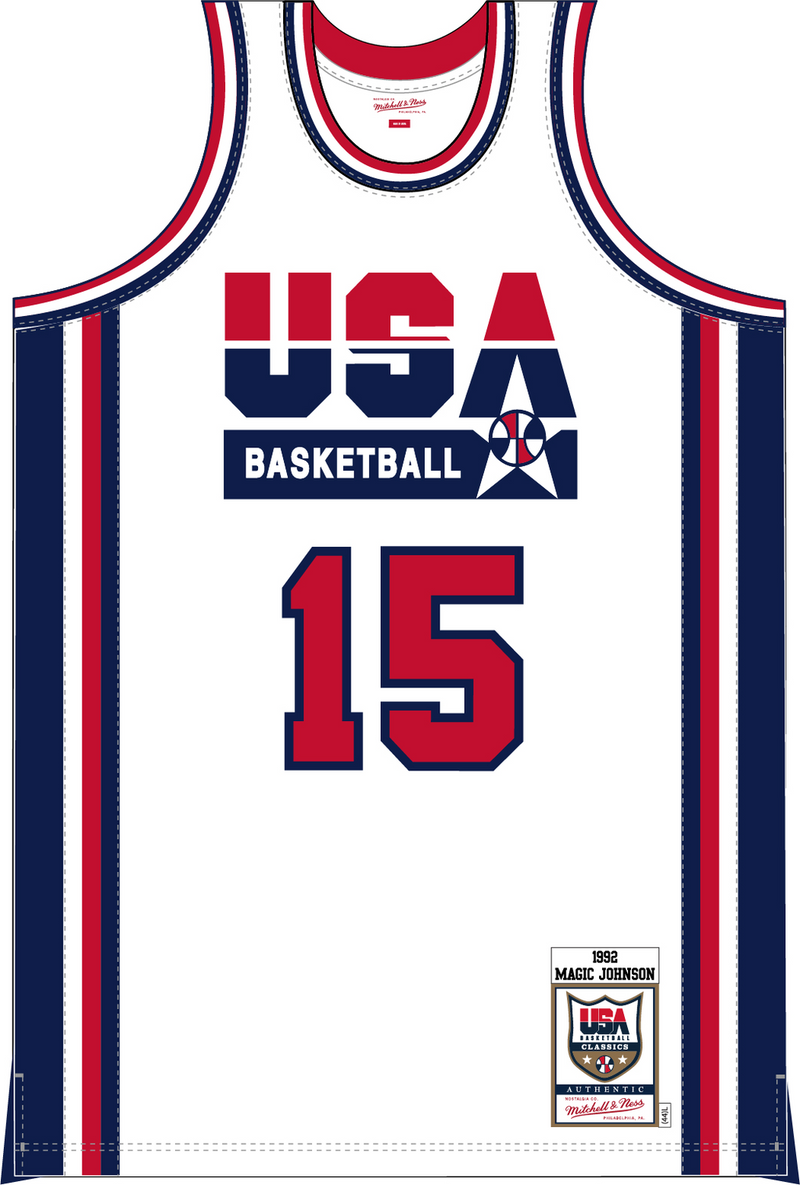 Mitchell & Ness Magic Johnson Team USA 1992 White Authentic Jersey