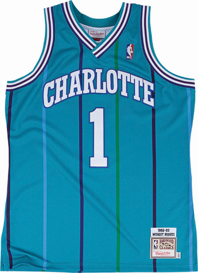 Mitchell & Ness Muggsy Bogues Charlotte Hornets 1992 Teal Authentic Road Jersey