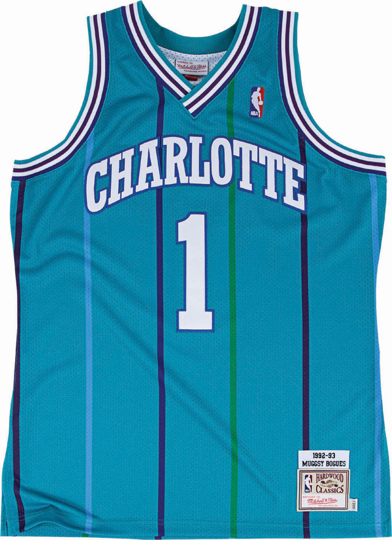 Mitchell & Ness Muggsy Bogues Charlotte Hornets 1992 Teal Authentic Road Jersey