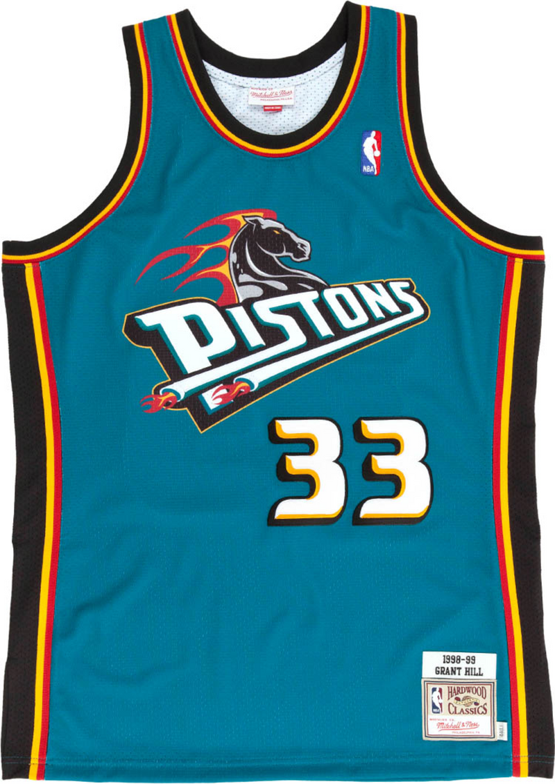 Mitchell & Ness Grant Hill Detroit Pistons 1998 Teal Authentic Road Jersey