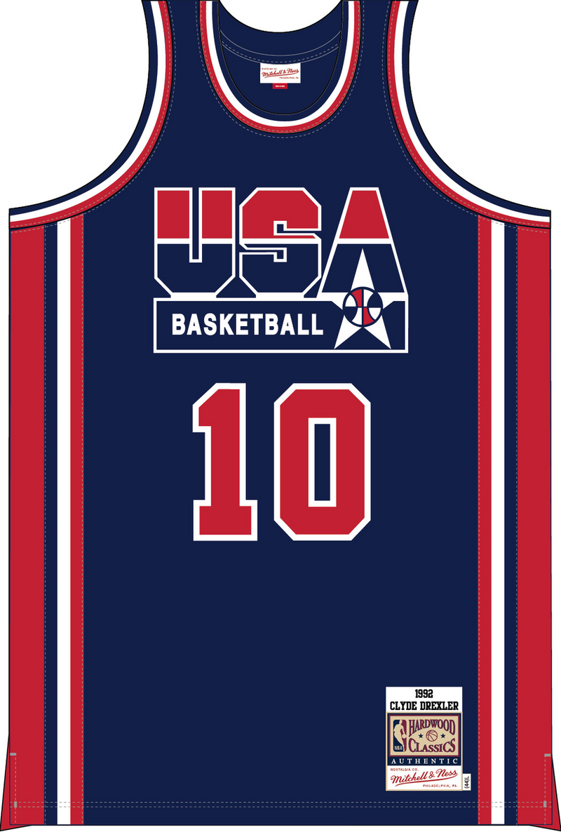 Mitchell & Ness Clyde Drexler Team USA 1992 Navy Authentic Jersey