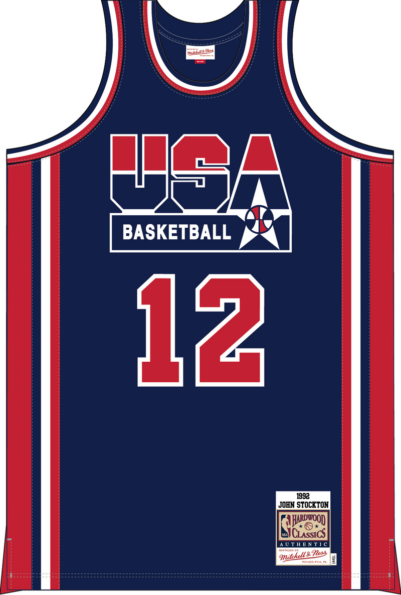 Mitchell & Ness John Stockton Team USA 1992 Navy Authentic Jersey Sotckton