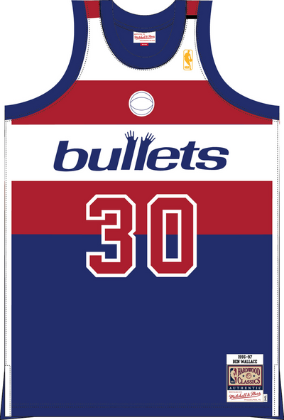 Mitchell & Ness Ben Wallace Washington Bullets 1996-97 Royal Authentic Jersey