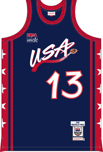 Mitchell & Ness Shaquille O'neal Team USA 1996 Navy Authentic Jersey