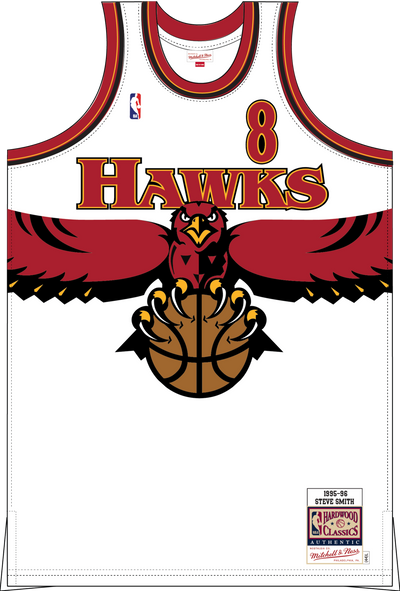 Mitchell & Ness Steve Smith Atlanta Hawks 1995 White Authentic Jersey