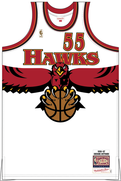 Mitchell & Ness Dikembe Mutombo Atlanta Hawks 1996 White Authentic Jersey