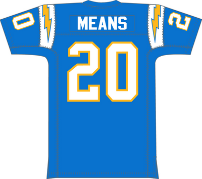 Mitchell & Ness Natrone Means San Diego Chargers 1994 Light Blue Authentic Jersey