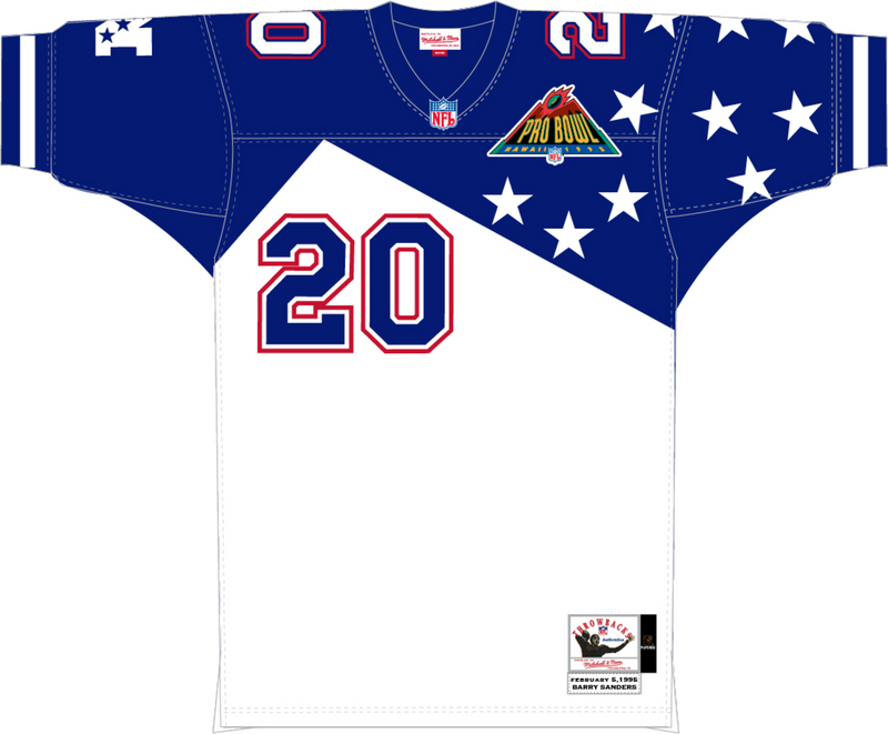 Mitchell & Ness Barry Sanders Nfc Pro Bowl 1994 White/Royal Authentic Jersey
