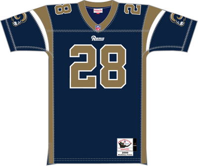Mitchell & Ness Marshall Faulk St. Louis Rams 2000 Navy Authentic Jersey