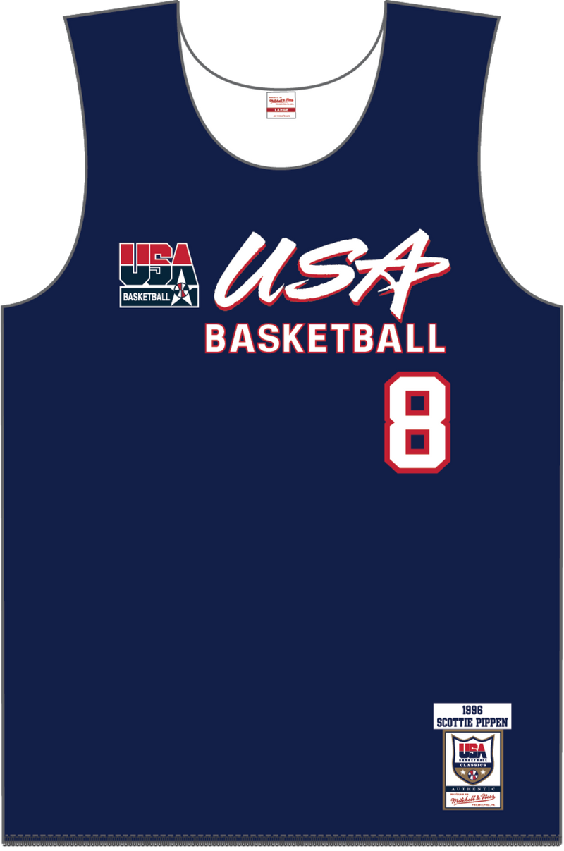 Mitchell & Ness Scottie Pippen Team USA 1996 Navy/White Authentic Jersey