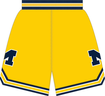 Mitchell & Ness Michigan Wolverines 1991 Yellow Maize Shorts