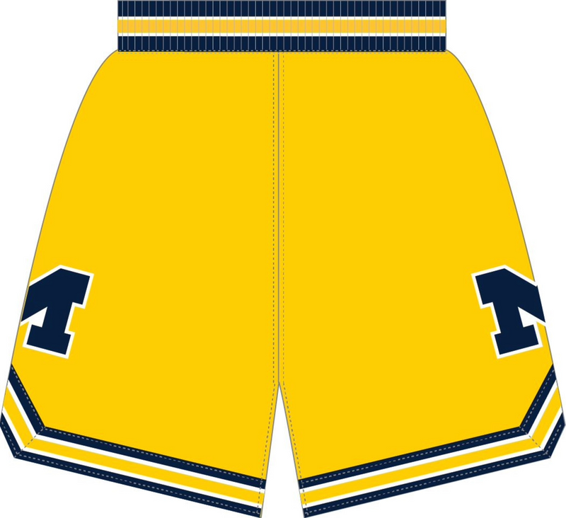 Mitchell & Ness Michigan Wolverines 1991 Yellow Maize Shorts