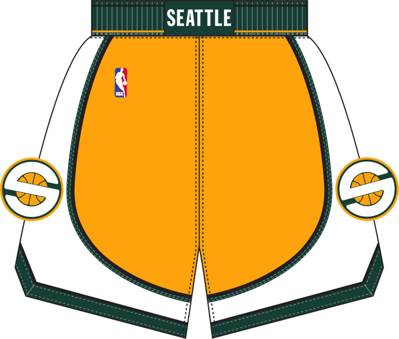 Mitchell & Ness Seattle Supersonics 2007-08 Warriors Yellow Authentic Shorts