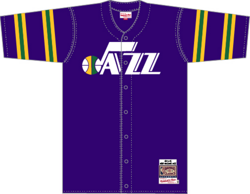 Mitchell & Ness New Orleans Jazz 1974 Purple Dark Shooting Shirt