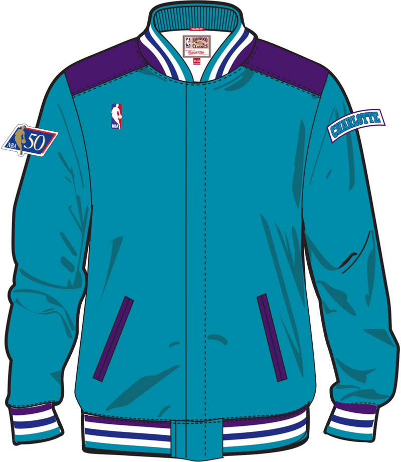 Mitchell & Ness Charlotte Hornets 1996-97 Teal Authentic Warm-Up Jacket