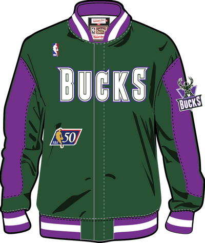Mitchell & Ness Milwaukee Bucks 1996-97 Dark Green Authentic Warm-Up Jacket