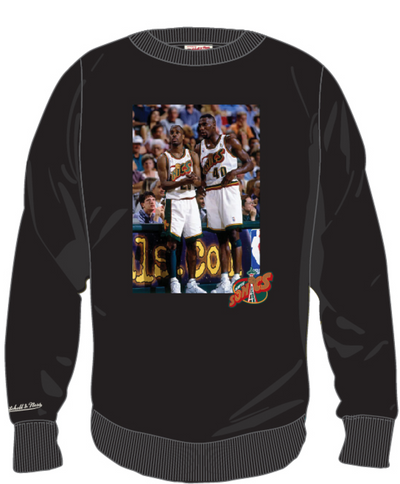 Mitchell & Ness Multi Seattle Supersonics Black Photoreal Crew Sweatshirt