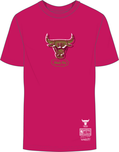 Mitchell & Ness Chicago Bulls Red Golden Hour Glaze T-Shirt