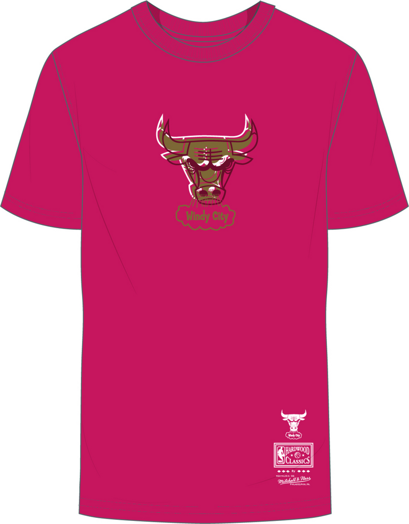 Mitchell & Ness Chicago Bulls Red Golden Hour Glaze T-Shirt