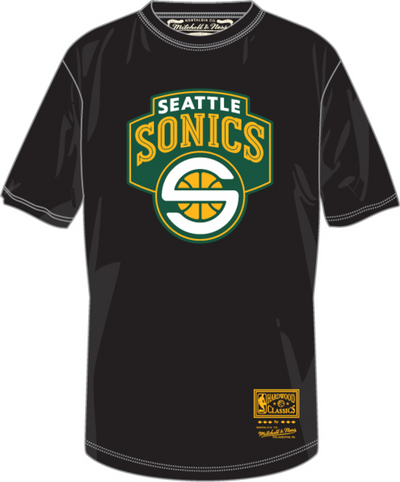 Mitchell & Ness Seattle Supersonics Black Team Basic T-Shirt 4