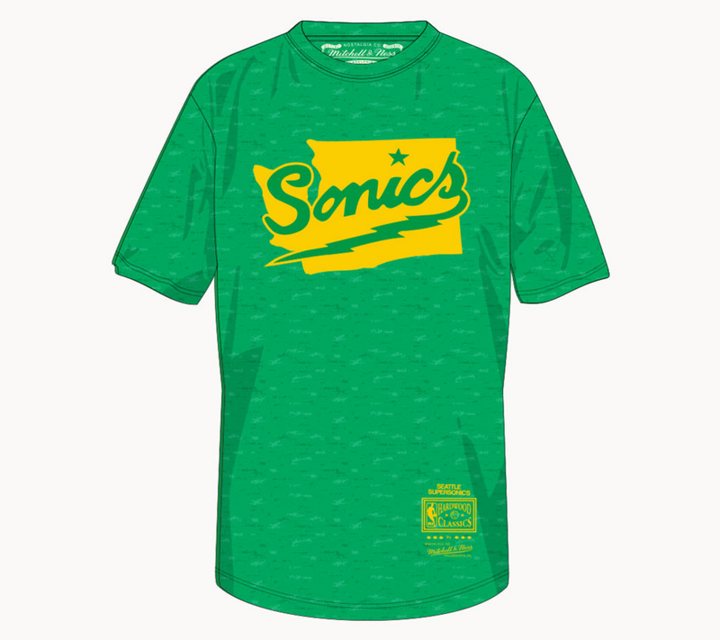 Mitchell & Ness Seattle Supersonics Kelly Green Heather Sonics State Shape