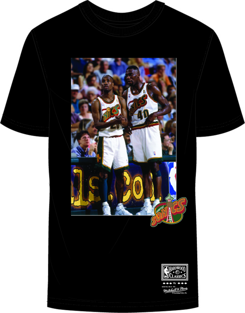 Mitchell & Ness Seattle Supersonics Black Photo Real T-Shirt