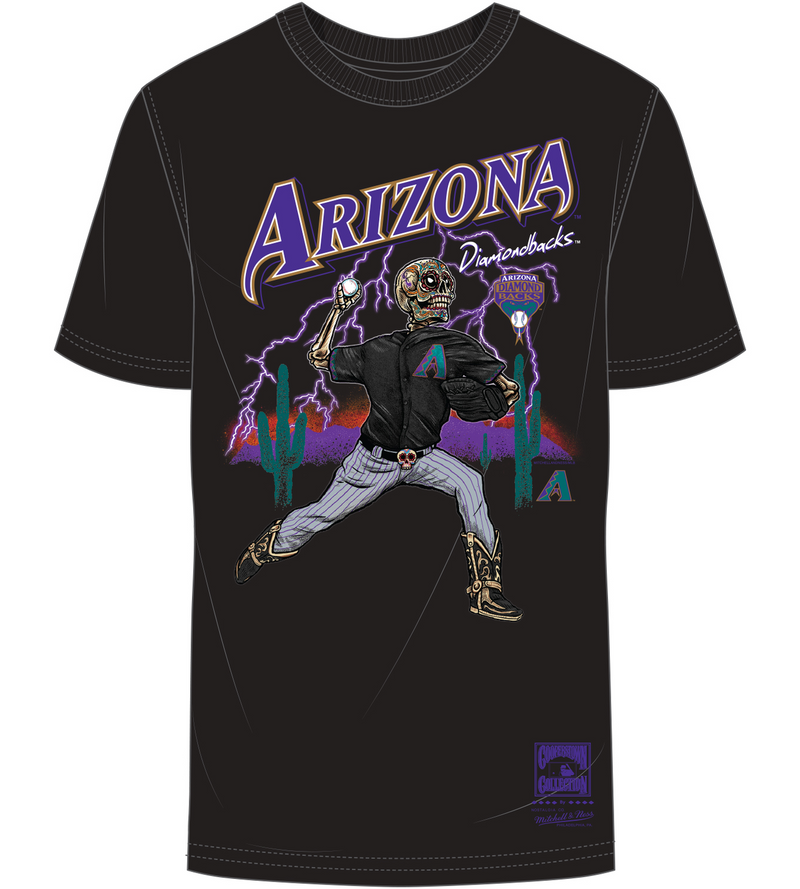 Mitchell & Ness Arizona Diamondbacks Black Calavera T-Shirt