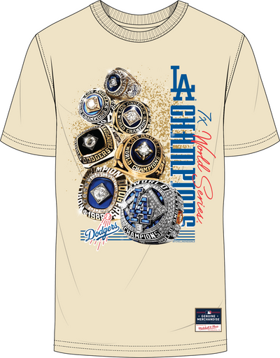 Mitchell & Ness Los Angeles Dodgers Cream Ws Ring T-Shirt