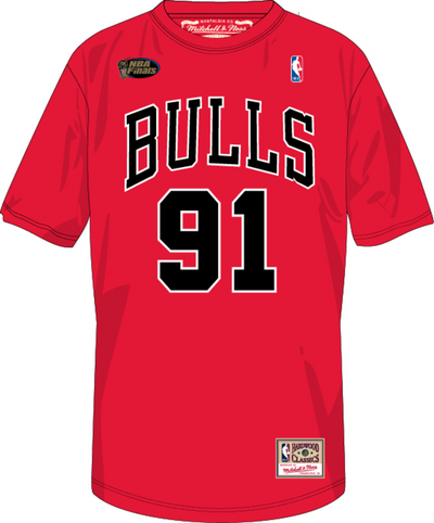 Mitchell & Ness Dennis Rodman Chicago Bulls 1996 Red N&n T-Shirt