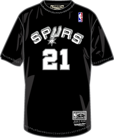 Mitchell & Ness Tim Duncan Tim Duncan San Antonio Spurs 1989 Black N&n T-Shirt