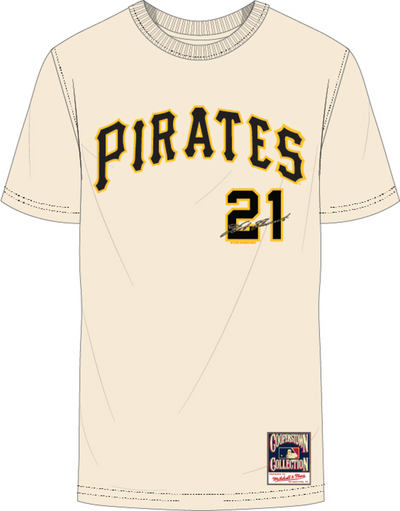 Mitchell & Ness Roberto Clemente Roberto Clemente Pittsburgh Pirates Cream Dugout T-Shirt
