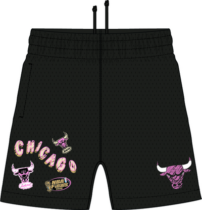 Mitchell & Ness Chicago Bulls Black Hardwood Classics Sidewalk Sketch Shorts