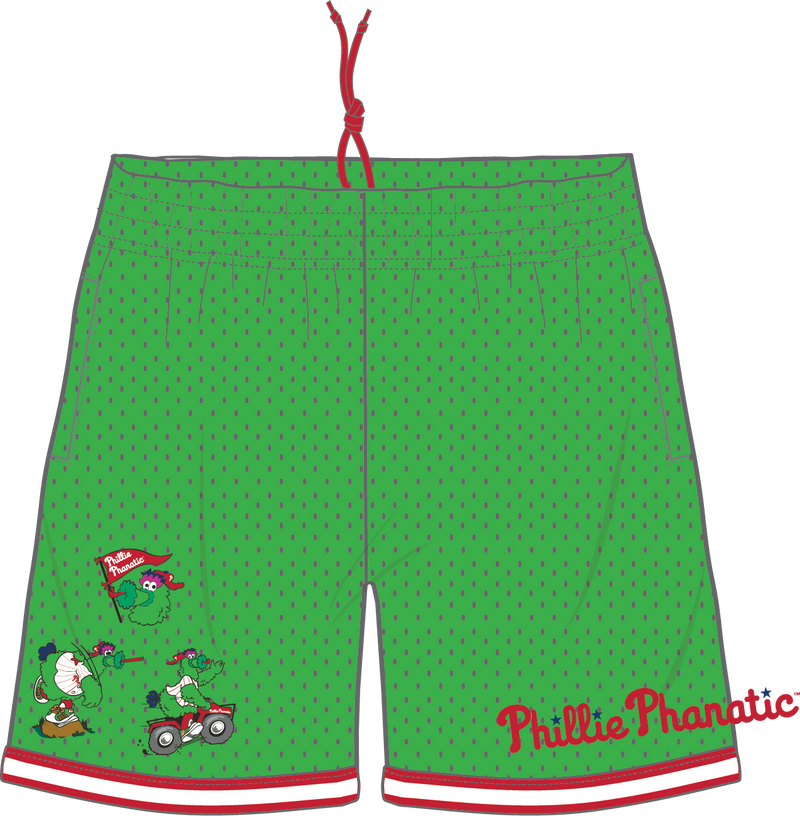 Mitchell & Ness Philadelphia Phillies Green Double Clutch 7in Mesh Shorts