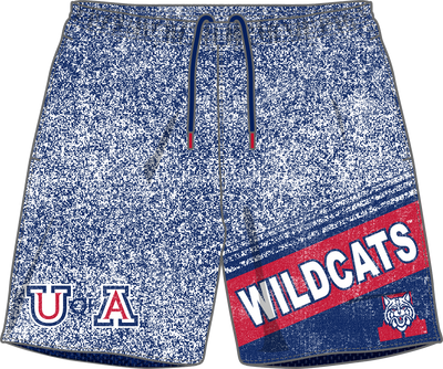 Mitchell & Ness University of Arizona Multi Vintage Logo Playmaker Sublimated 7in Woven Shorts Wildcats