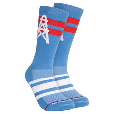 Mitchell & Ness Houston Oilers Light Blue Lateral Crew Sweatshirt Socks